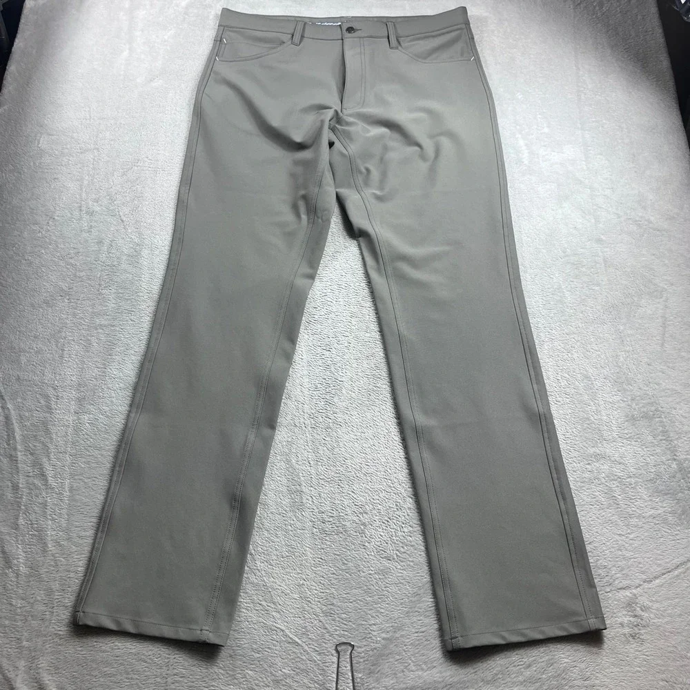 FootJoy Mens Athletic Fit Golf Pants Gray‎ 5-Pocket Stretch W35 L34